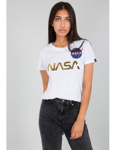Alpha Industries Dámske Tričko s krátkym rukávom NASA PM T - White/Gold