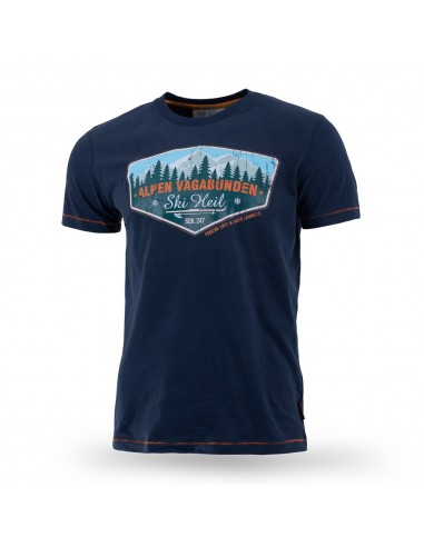 Thor Steinar Pánske Tričko s krátkym rukávom T-Shirt Alpen Vagabunden - Modrá