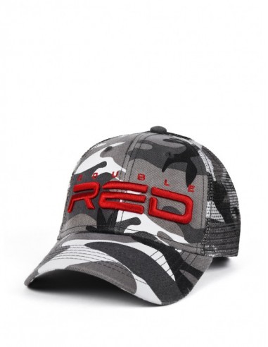 DOUBLE RED Soldier 3D Embroidery Logo Cap -šedá